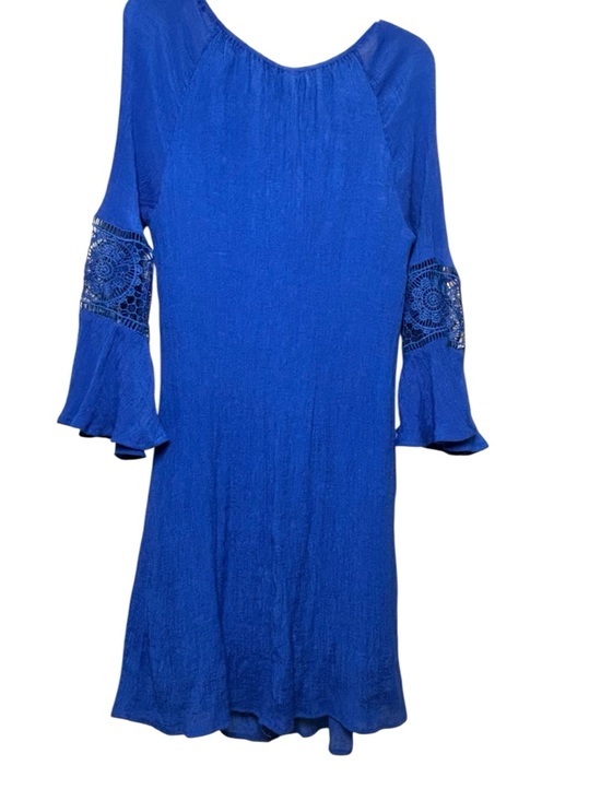 Indigo Rose Women’s Plus Size 2XL Royal Blue Bell Sleeve Lined & Stretchy Dress - Picture 4 of 8